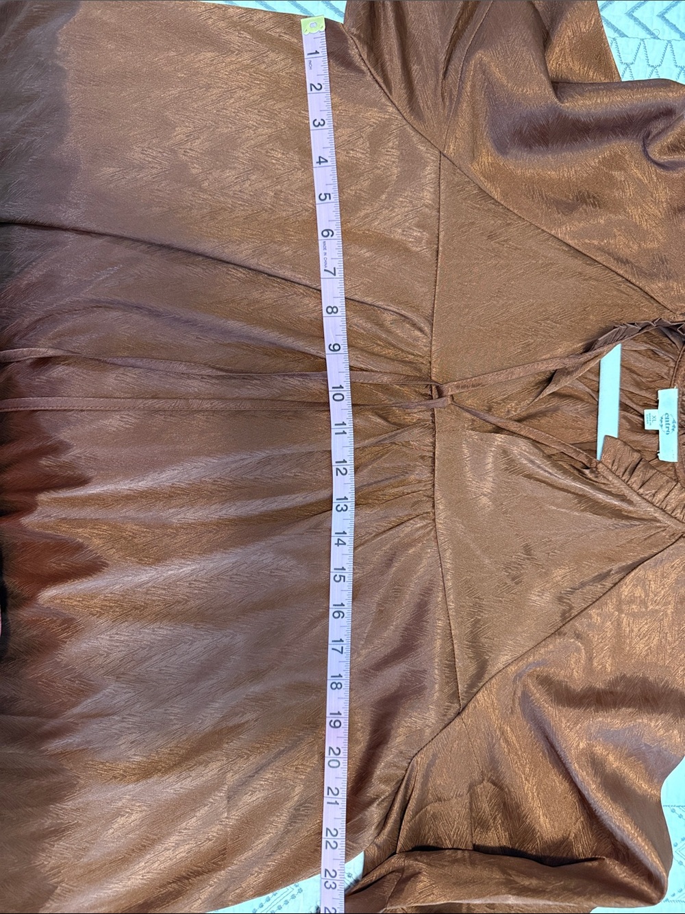 entro Rust Brown Ruffle-Neck Peasant Tunic - Picture 6 of 6